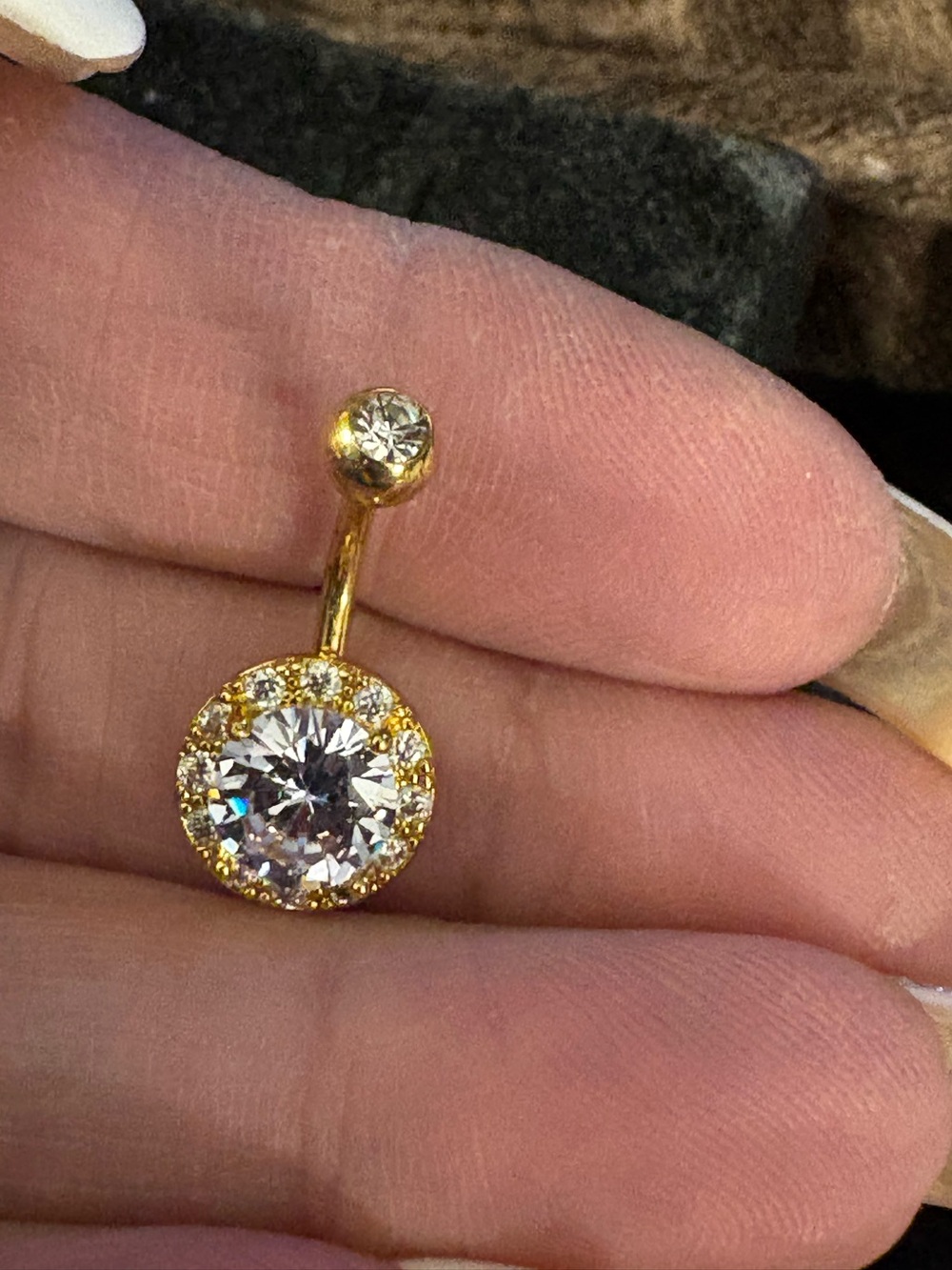 Belly Ring-
Stainless Steel Gold Tone Belly Button Ring Set 14 Gauge 10mm - Picture 8 of 9